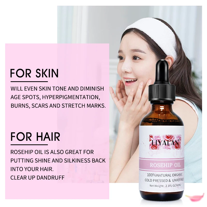 Private Label Bulk Rose Hips Oil 100% Pure Organic Cold Press Essential Hair Care Rosehip Seed Rose Hair Oil