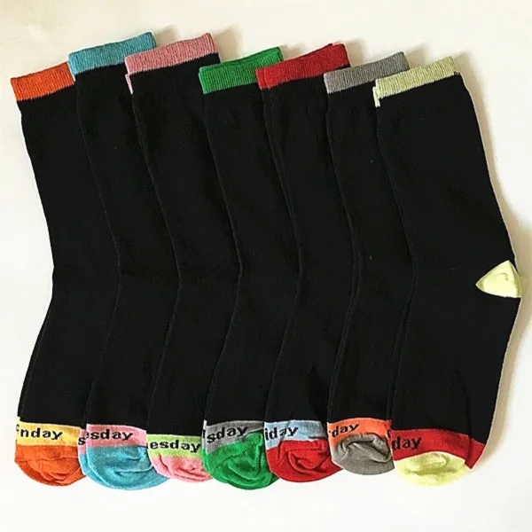 
Breathable Men Cotton Socks Seven Days Of The Week Socks, Everyday fresh with 7-Days Cotton Socks for Men 