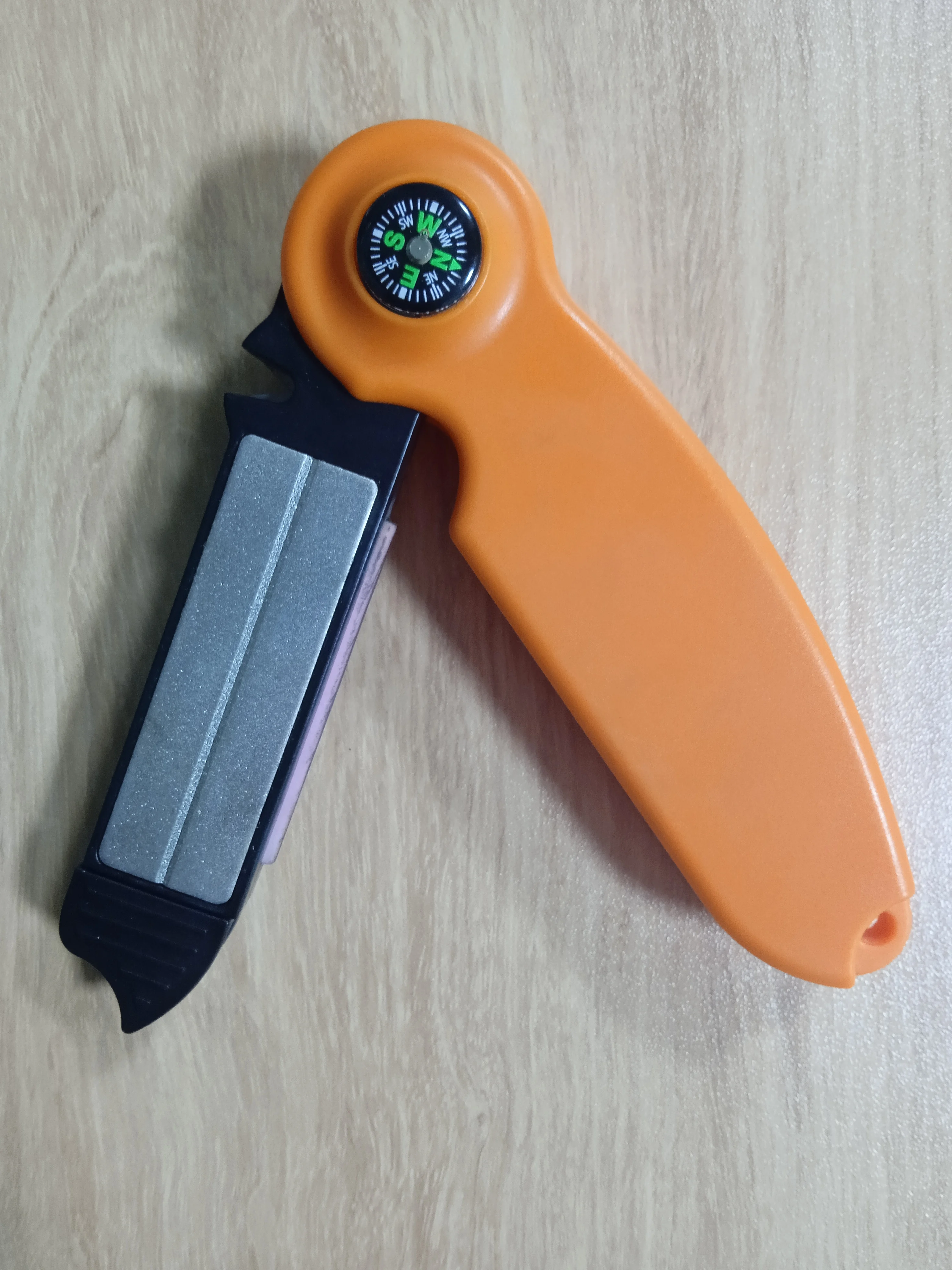 Recertop diamond carbide 134g knife sharpener camping outdoor tools with compass survival mirror