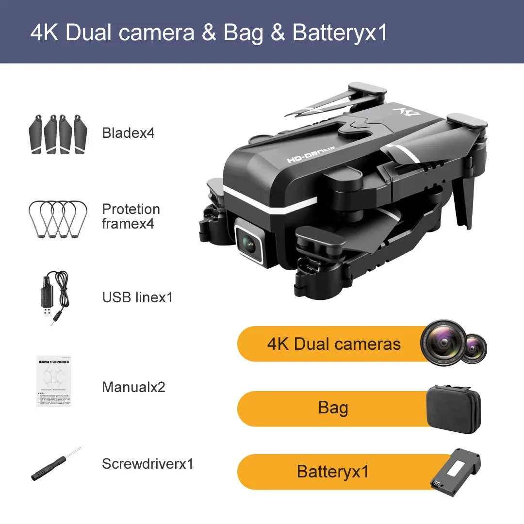2021 Модный складной бесщеточный четырехосевой Дрон 5G Wifi 4K Pro с