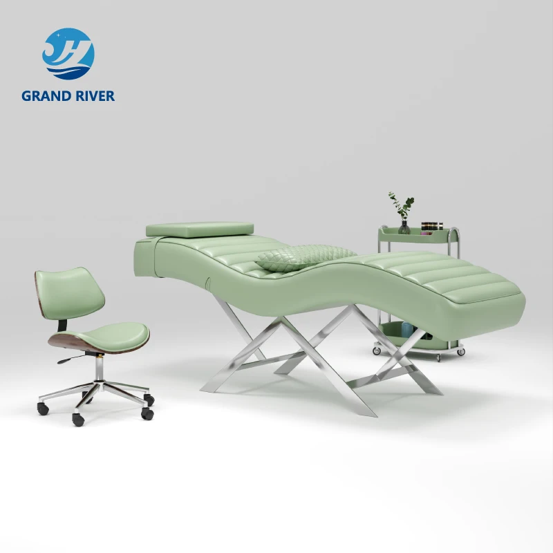 Original unique design foldable massage spa bed beauty salon eyelash bed lash curved lash bed for facial treatment customized
