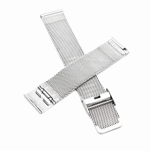 Hot sale 12 14 16 18 20 22 24 MM 0.6 coarse 304 stainless steel mesh watch band with quick release smart watch replacement bands