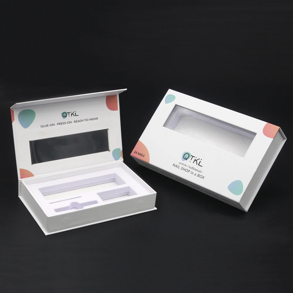 Custom Empty Nail Tip Box Press On False Nails Packaging Boxes Nail Box Packaging