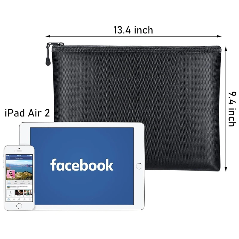 2024 New File Pocket Office Waterproof Card Cash Storage Fireproof safe privacy protection Document  Money Faraday Bag