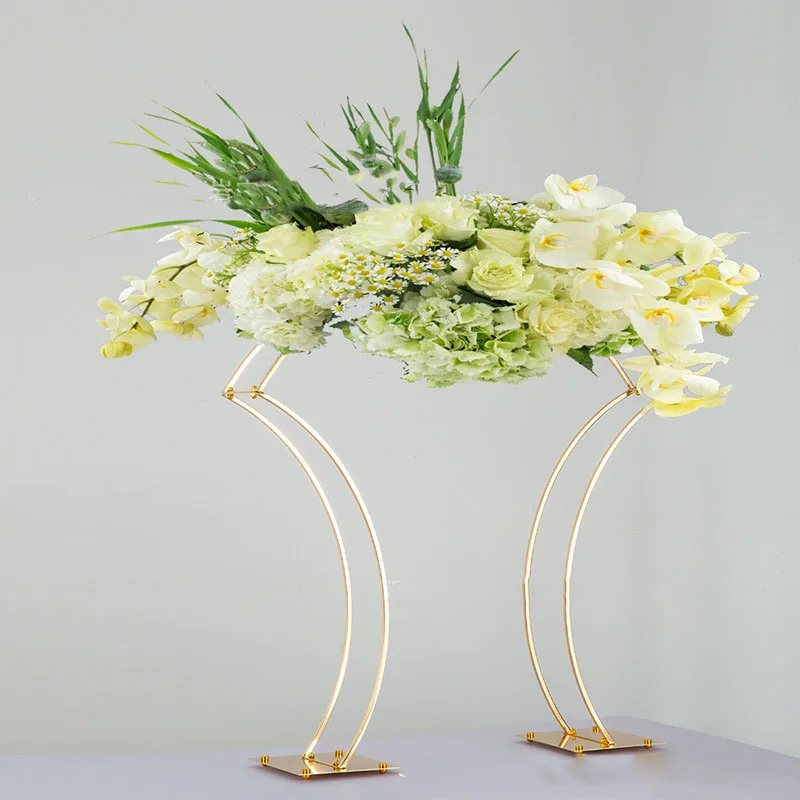 Gold Metal Flower Vases Arch Decorative Wedding Centerpieces Modern Vase For Wedding Decoration