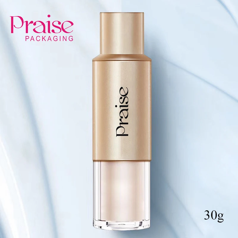 Custom cosmetics packaging 30g mushroom air cushion liquid foundation bottle, plastic bottle body visualization, good quality