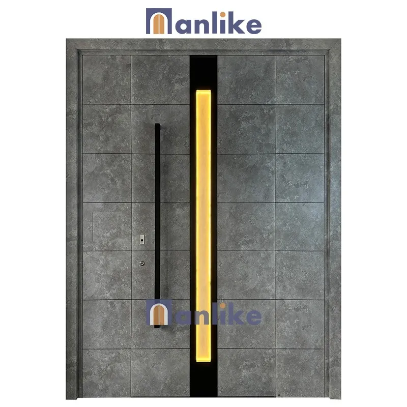 Anlike Manufacturer Royal Exterior Villa Anti Theft Smart Lock Modern Main Design Hinge Aluminium Entrance Doors