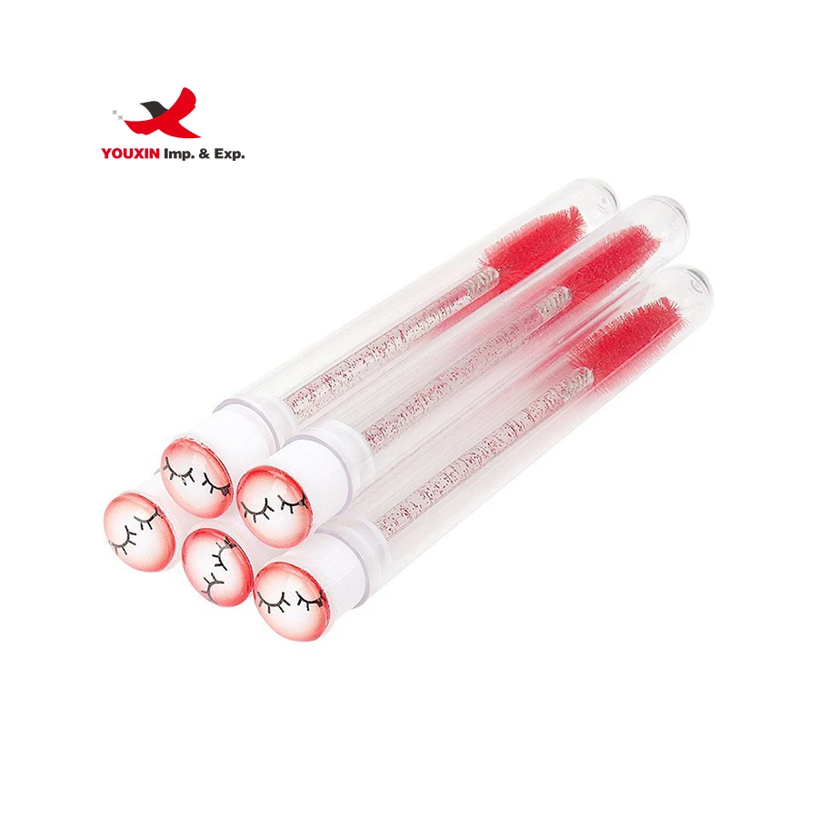 wholesale crystal double diamond lash  tube mascara  plastic test tubes  eyelash brush