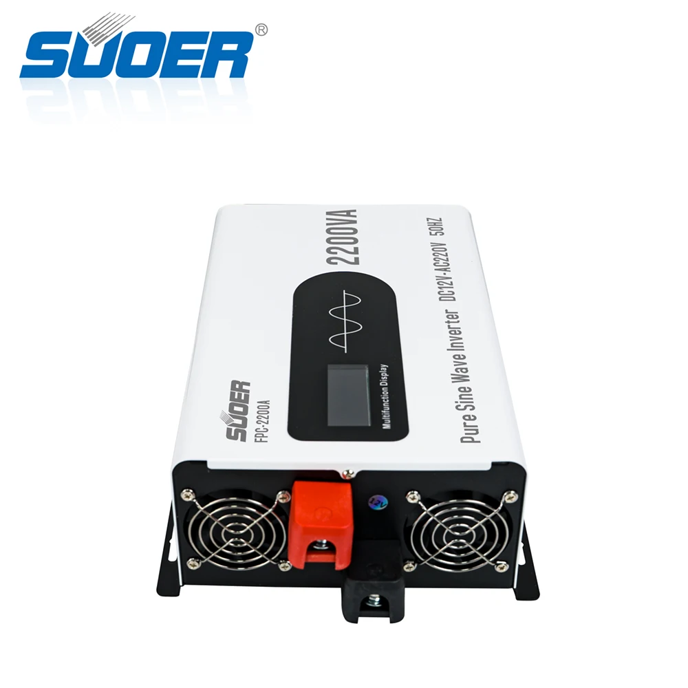 Suoer Multiple protection 12V 220v 2000W power Inverter Pure Sine Wave Inverter