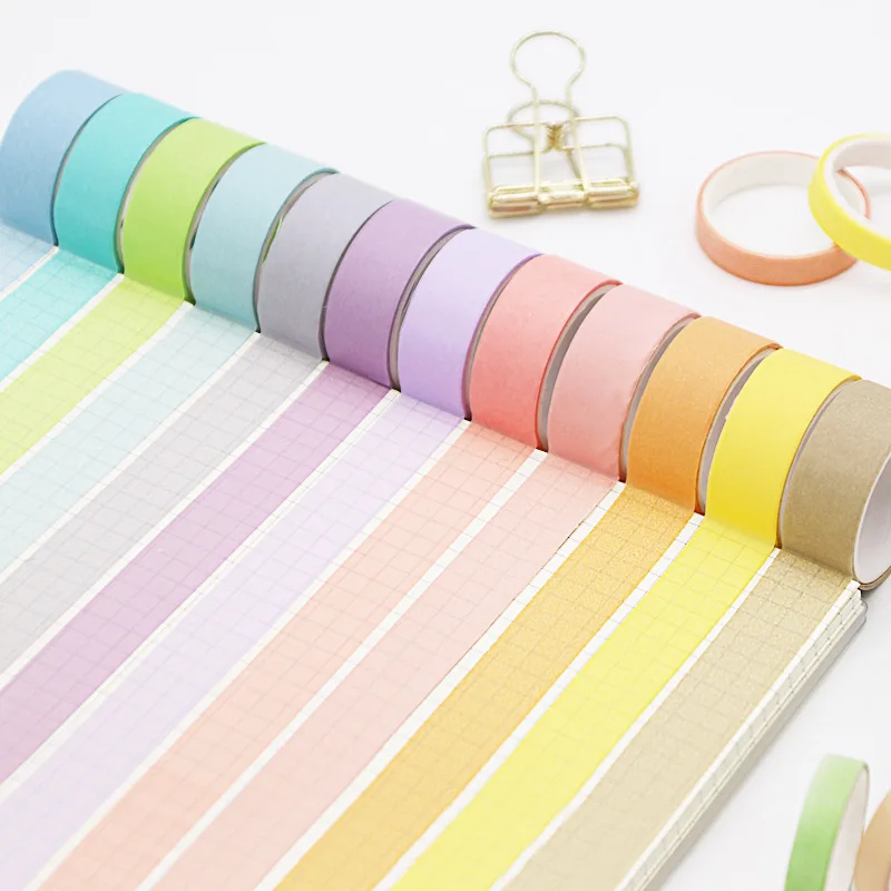 В наличии, 6 цветов/коробка, принимаем Индивидуальные принты, радужная японская Васи-лента