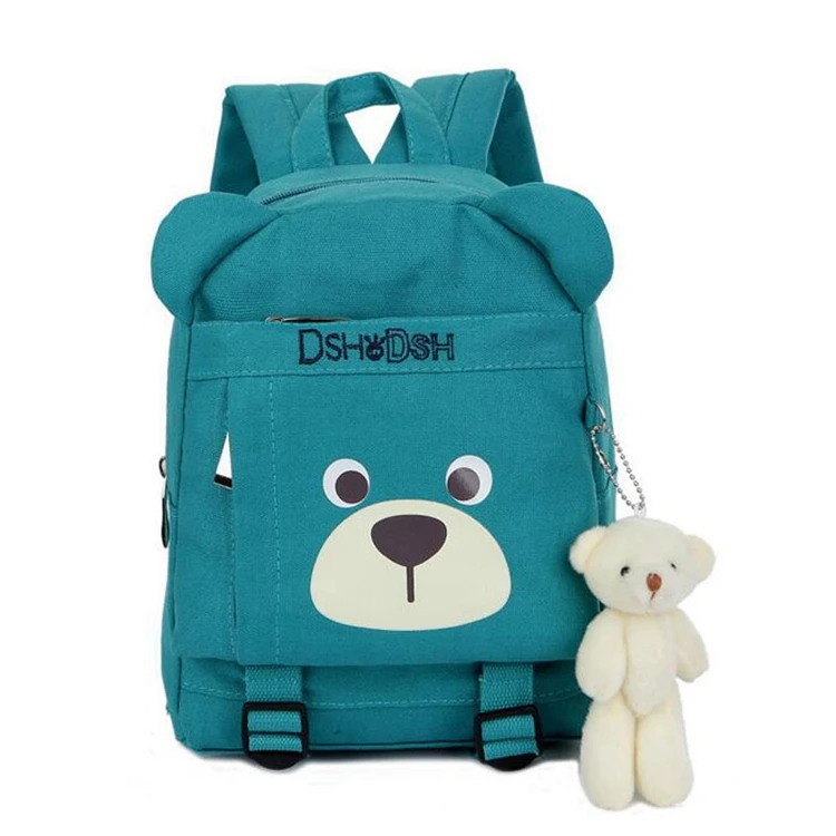 New design funny kids backpack with bear doll primary school students backpacks school bags for children