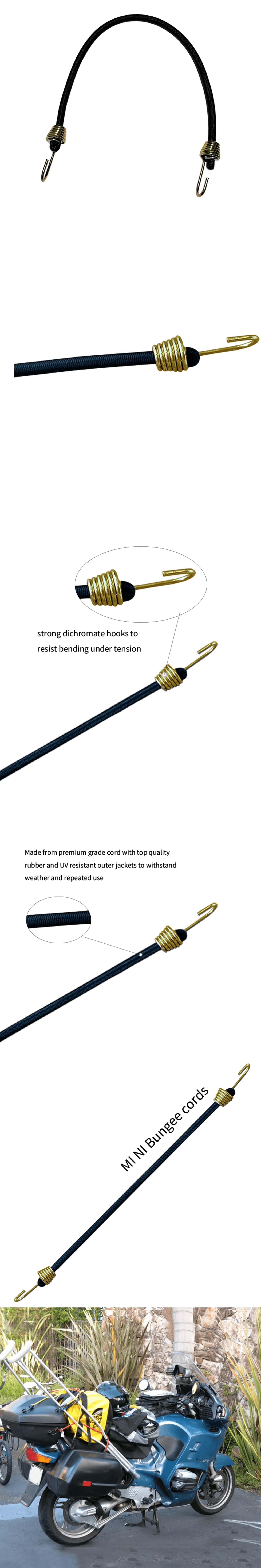 HOT SALE Cheap Xstrap 20 PCS 10 inch 4mm Elastic Bungee Cords Rubber Core with Hooks