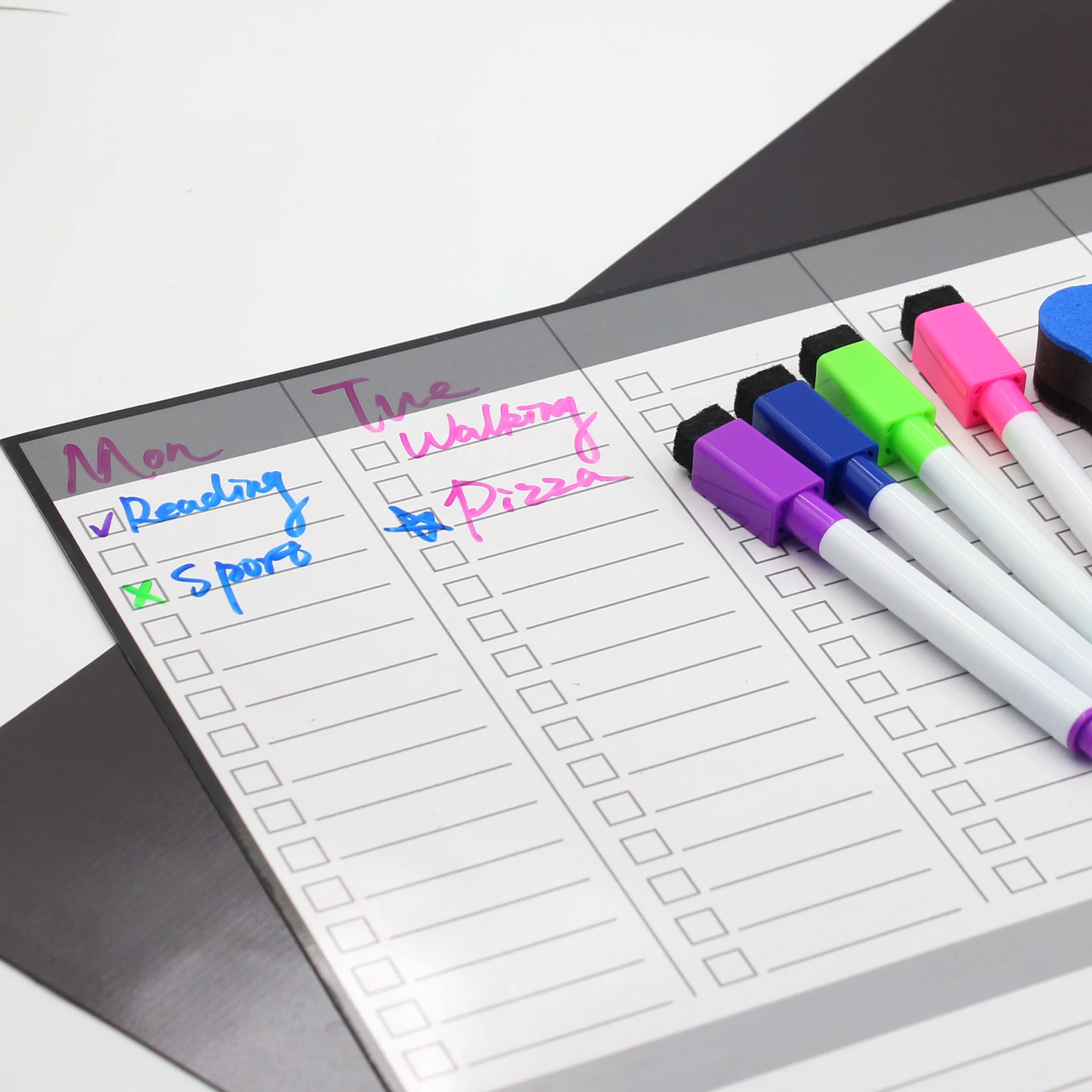 Dry Erase Board Refrigerator Sticker Magnetic Calendar Weekly Planner Magnetic Fridge Whiteboard