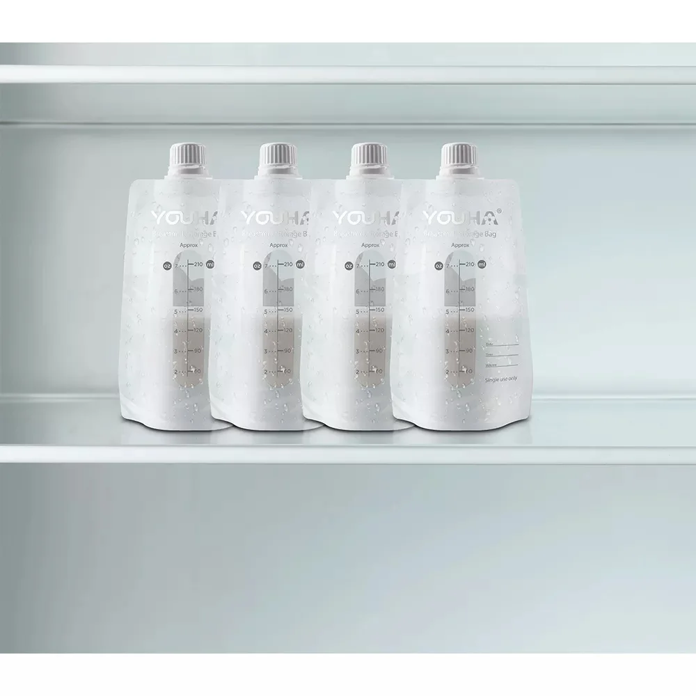 YOUHA Breastmilk Storage Bags 40 Pcs Breast Milk Bags for Freezing, Self-Standing BPA & BPS-Free, Leak Proof Design