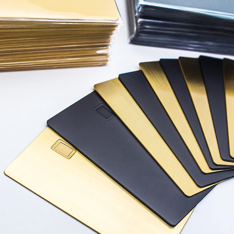 Blank Stainless Steel Magnetic Stripe Bank Atm Card Clip Size Custom Rfid Metal Credit Cards for Laser Engraving