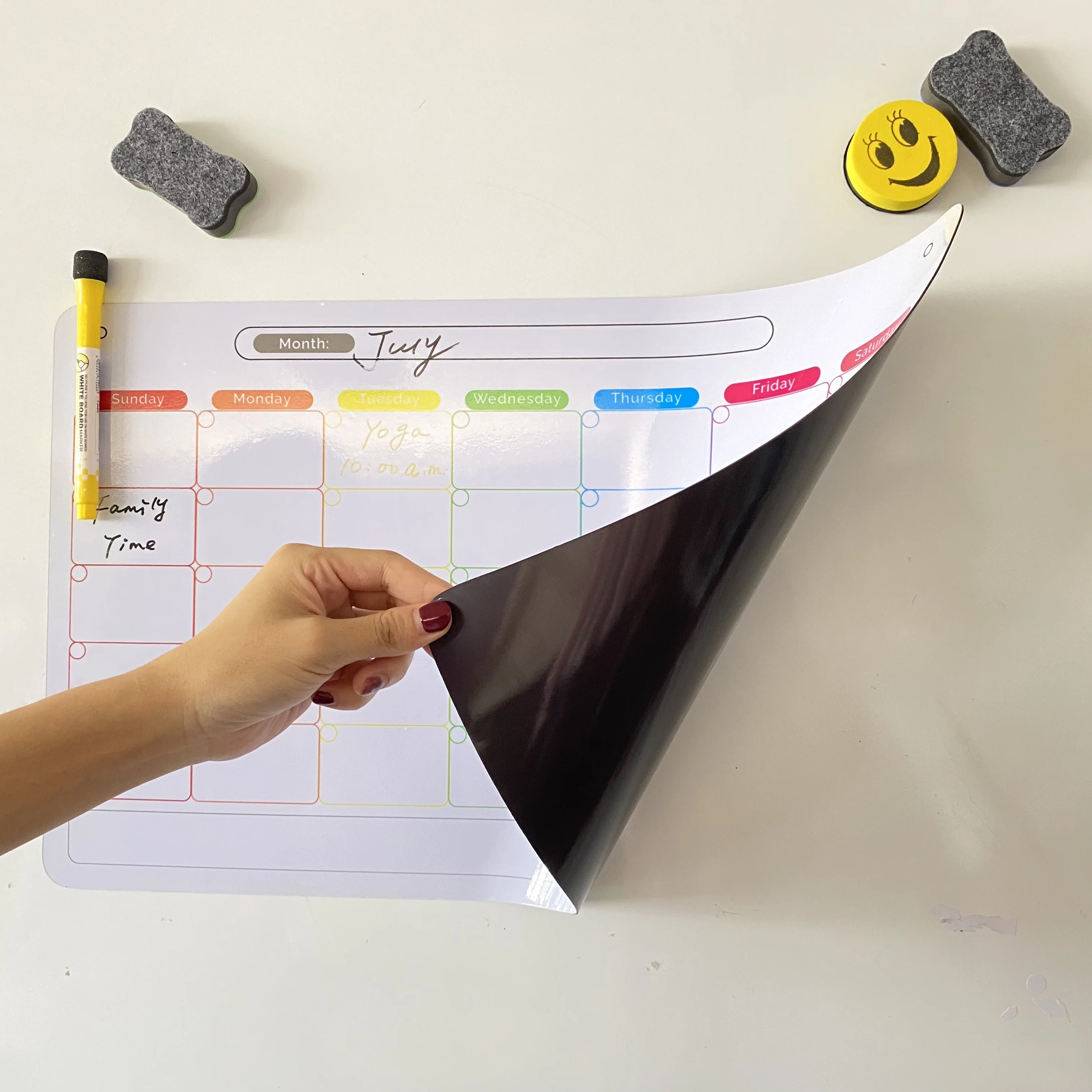 Custom PVC Weekly Fridge Magnets Monthly Daily Magnetic Calendar For Refrigerator Set Refrigerator Magnet