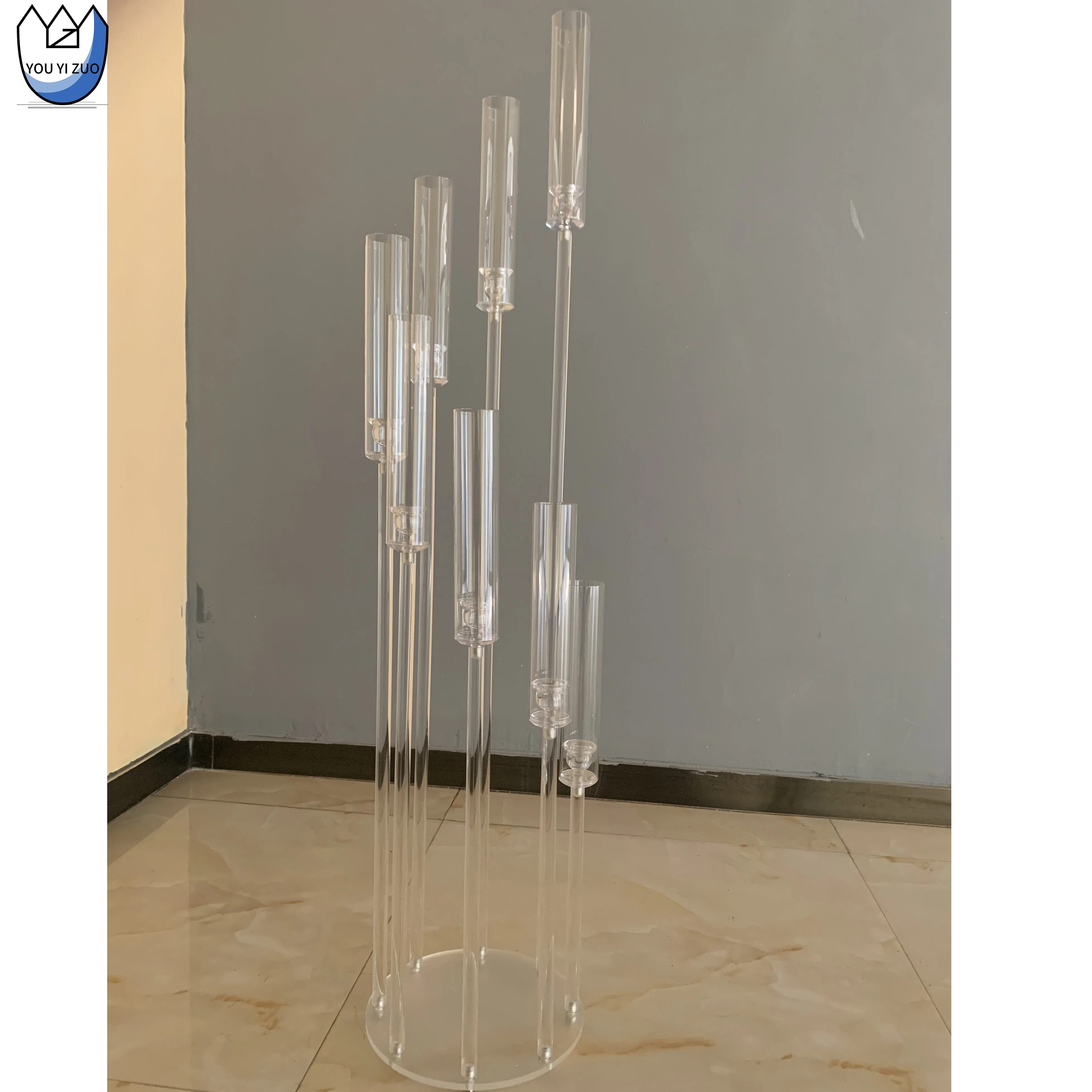 YOUYIZUO Crystal Candelabra Centerpieces Wholesale Electronic Candle Lights Candle Stand Acrylic