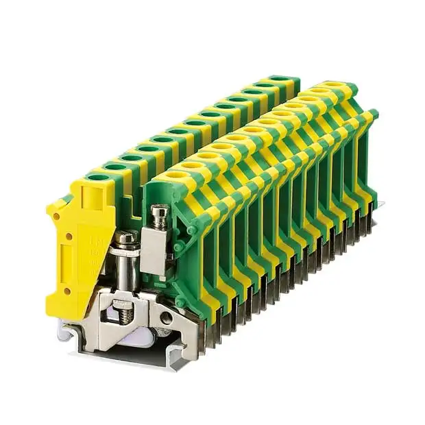 Din Rail Mounting Screw Clamp Ground Terminal Blocks Screw Connection USLKG10