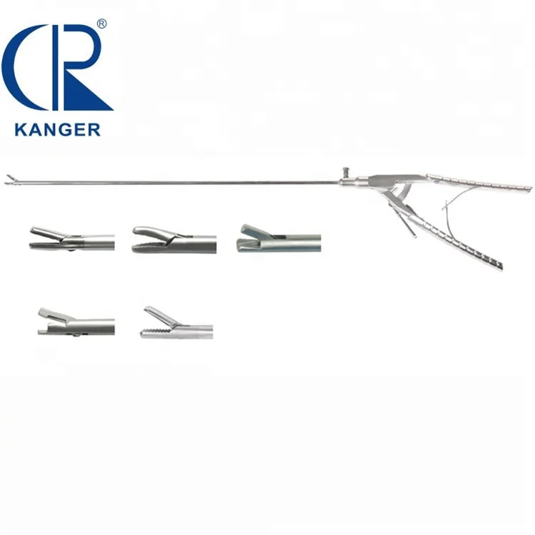Medical surgical laparosopic instruments reusable stainless steel operation V-shaped curved Needle Holder