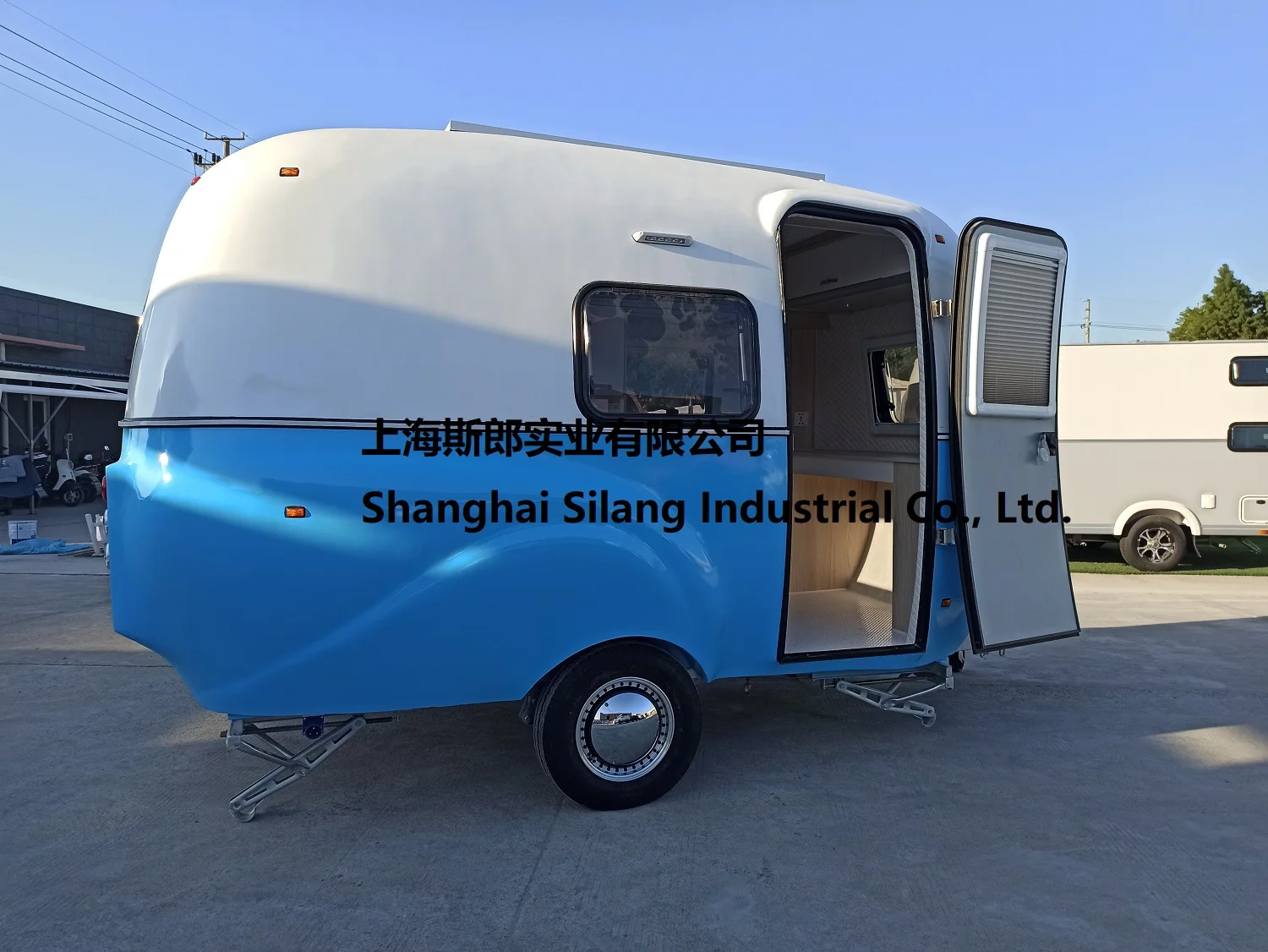 Fiberglass Manufacturer supplied Customized SL-CC-3 Elephant shape towbar mobile house travel trailer