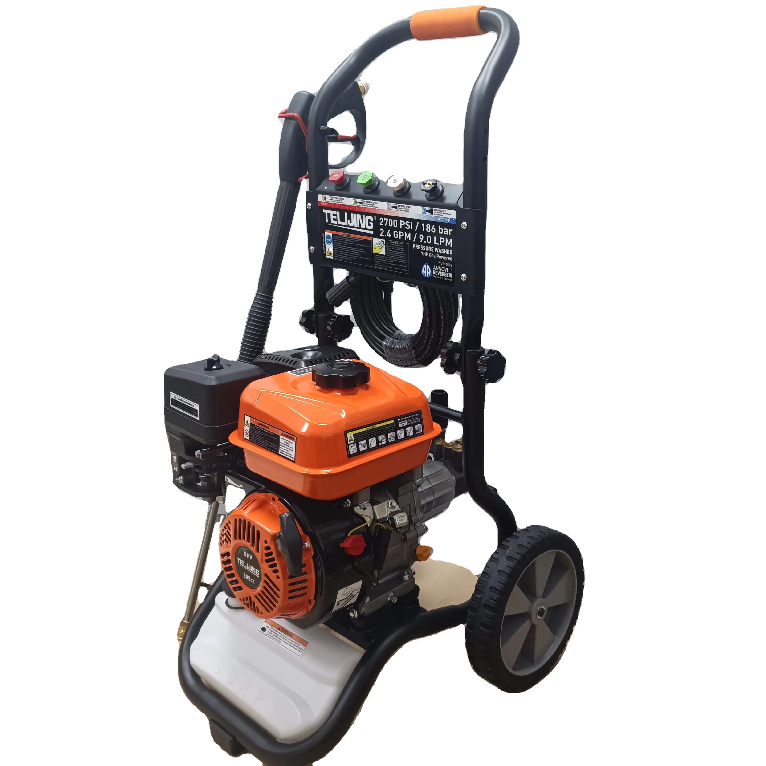 Прямая Продажа с фабрики портативная машина для уборки снаружи 3100psi/213 бар 2 колесами бензиновая мойка высокого давления личного использования