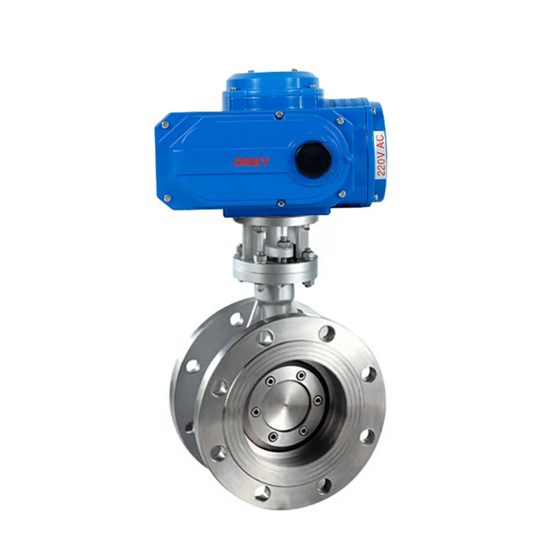 triple offset IP67 Waterproof stainless steel 304 Quarter-turn electric eccentric flange butterfly valve
