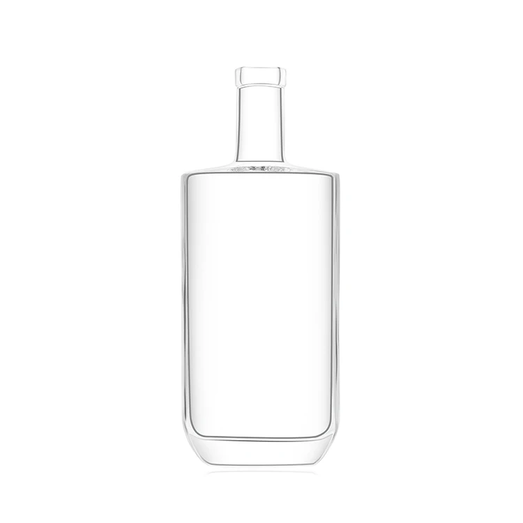Low price High quality transparent clear square glass bottle for gin whiskey liquor bottle