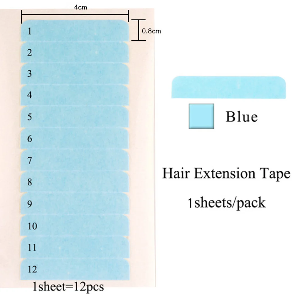 Blue High-Adhesive Hair Extension Tape Waterproof Wig Film Hair Weaving Beauty Hairdressing Double-Sided Acrylic Masking Tape