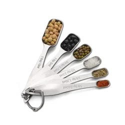 Rectangle Stainless Steel Liquid Measuring Spoon Easy Cleaning olive Oil Measuring Spoon