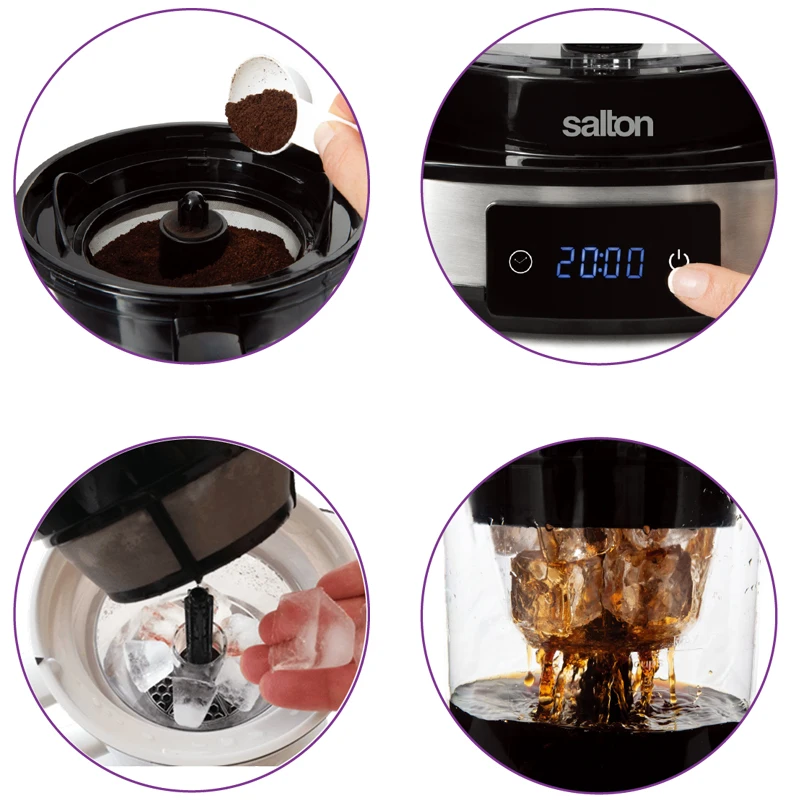 High quality USB wire cold brew with chill program coffee maker espresso iced coffee and tea machine with patent ice storage box