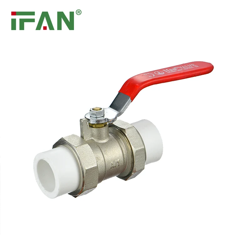 PPR Brass Ball Valve Price 20mm 25mm 32mm Water Control Plastic Ball Valve Gate PPR Brass Insert body ball valve