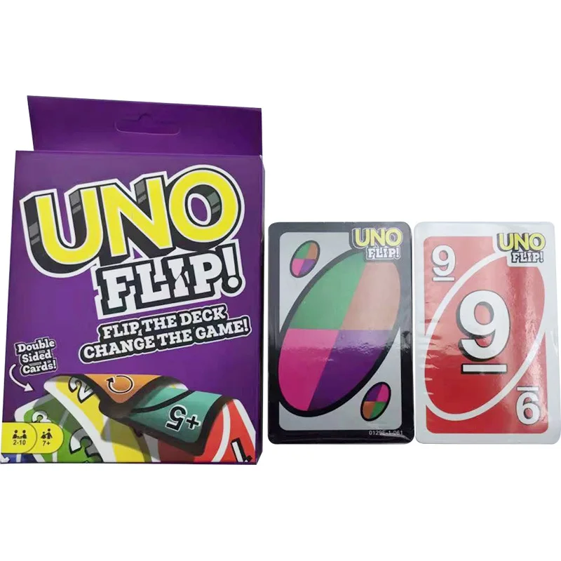 Zhiqu Toys UNOs Flip Games Fun Paper Board for Family Entertainment Kids Birthday Gift Funny Playing Cards in Gift Box