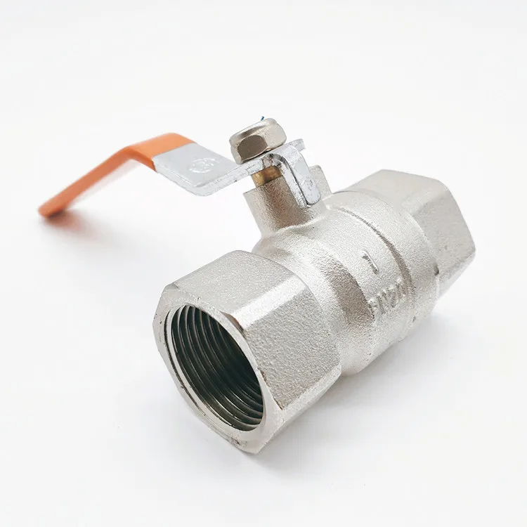 Домашний никелированный встроенный гидравлический 1/2 дюйма односторонний ручной медный шаровой кран с внутренней резьбой и управлением потоком воды