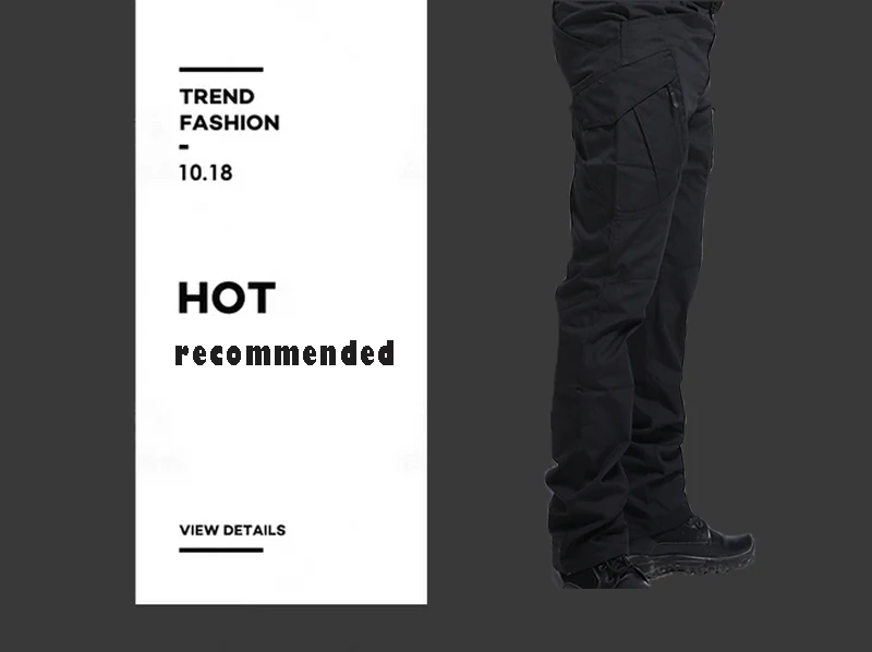 Мужские повседневные уличные брюки, однотонные свободные штаны IX9 с несколькими карманами, 2020