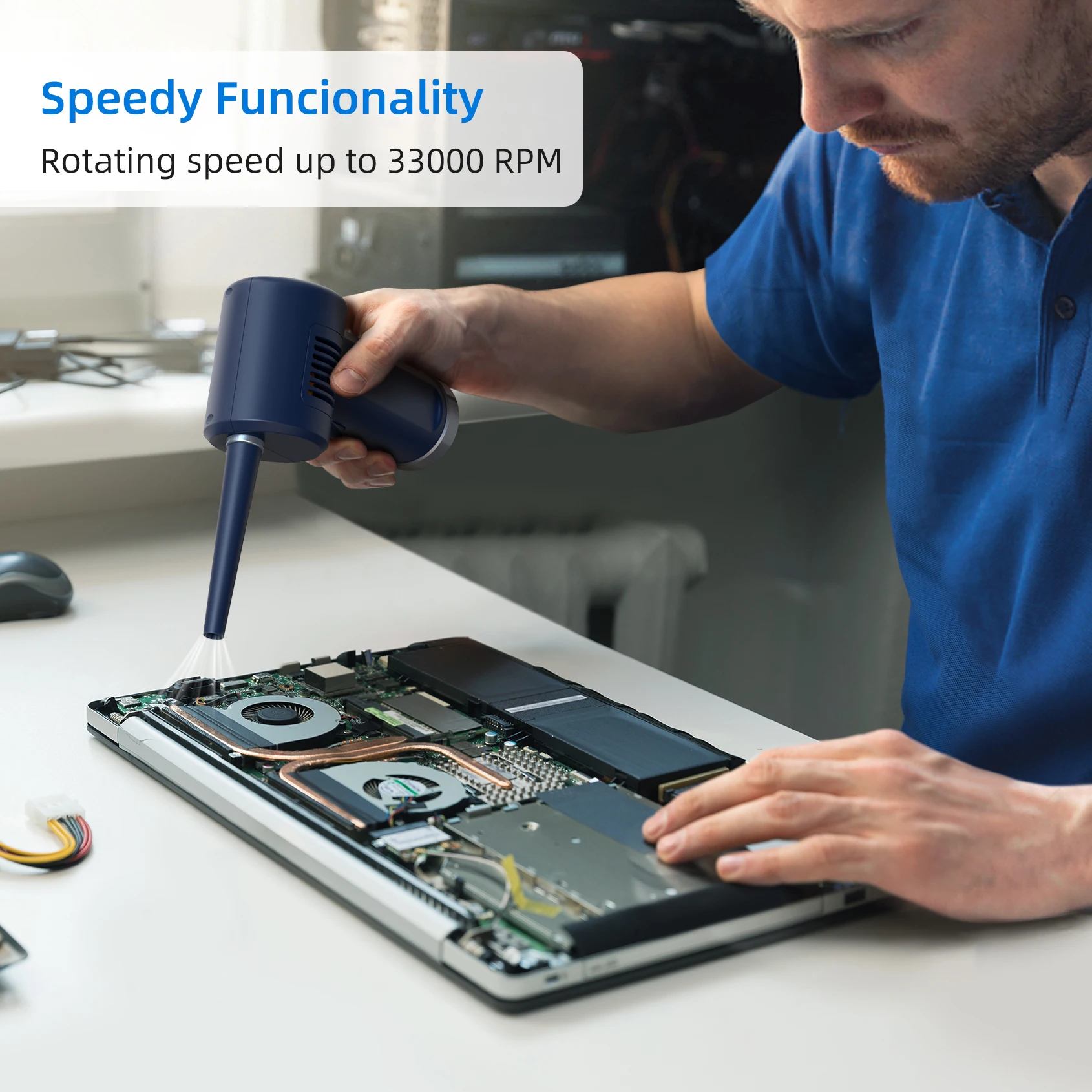 OPOLAR Car Keyboard Electronic Portable Electric Air Duster Rechargeable Computer Compressed Cordless Air Blower Duster