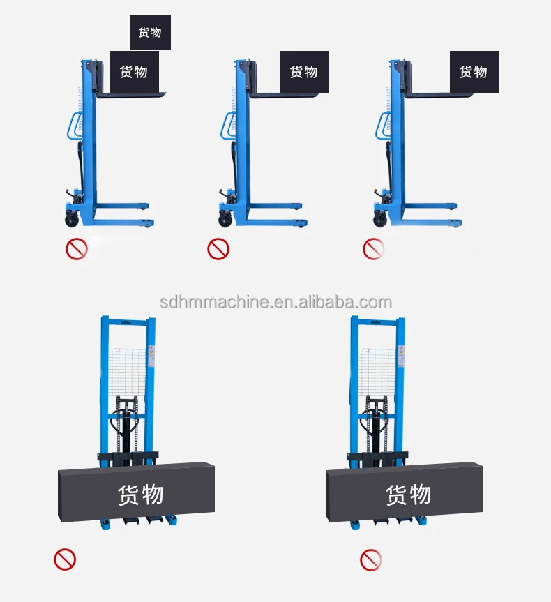 Chinese Hydraulic Manual Hand Stacker Forklift 1t 1.6m Lifting Manual Reach Stacker Price