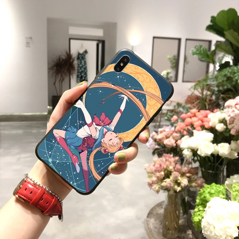 Anime Sailor Moon soft silicone TPU/UV printing mobile phone case for iphone5/5s/6/6s/7/8/7plus/8plus/X/XS/XMAX/11/11pro/max