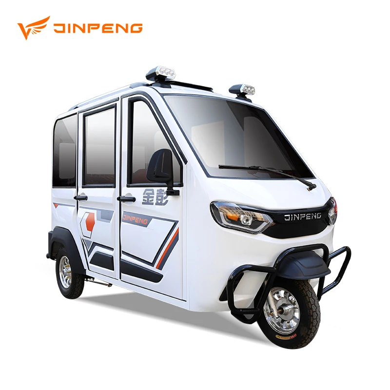 China 48V Three-Wheeled Electric Tricycle Passenger Taxi Closed Body for Adults and Cargo Use People Carrier