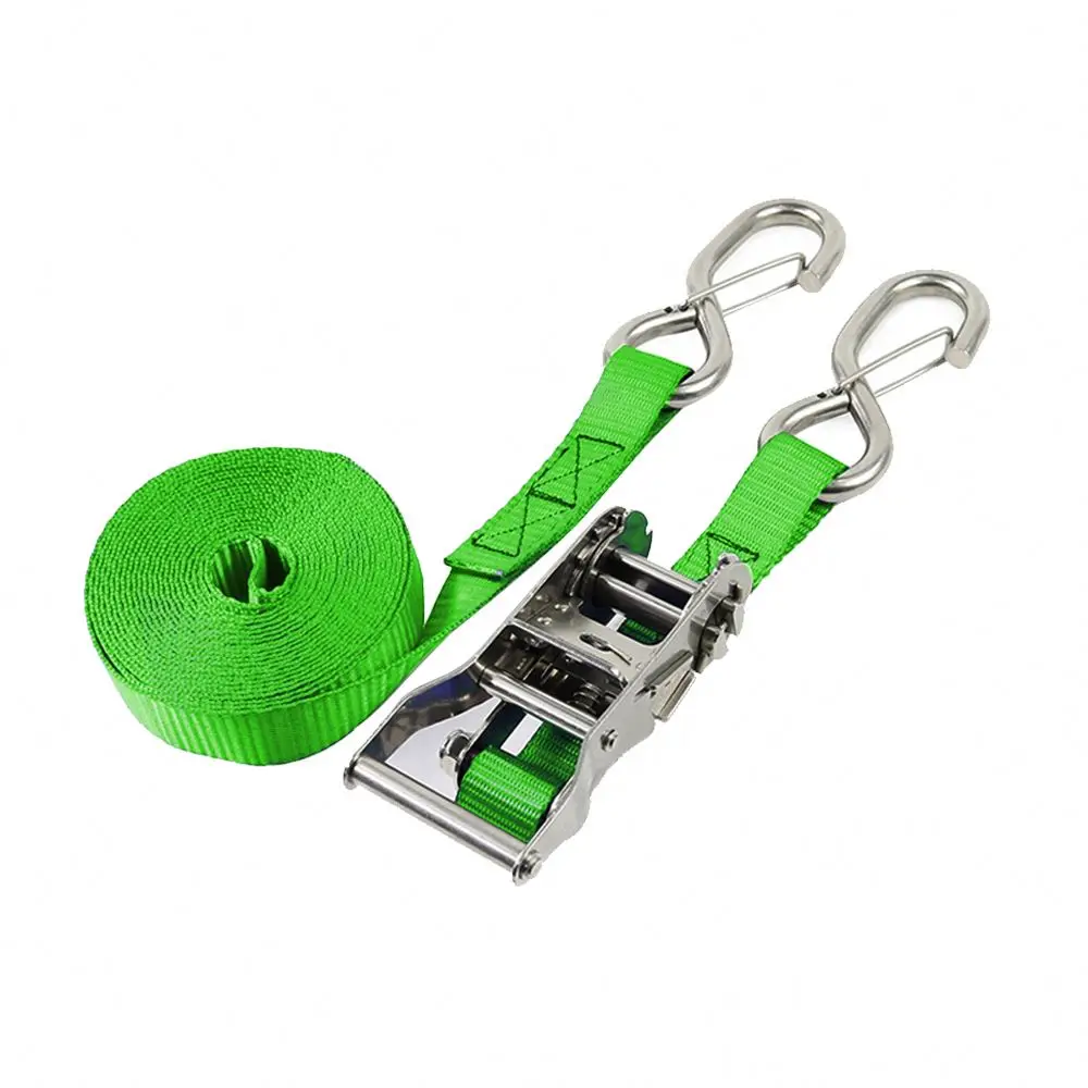 Customizable 1inch 25mm 600kg Ratchet Tie Down Straps Truck Cargo Lashing Belt S Hook