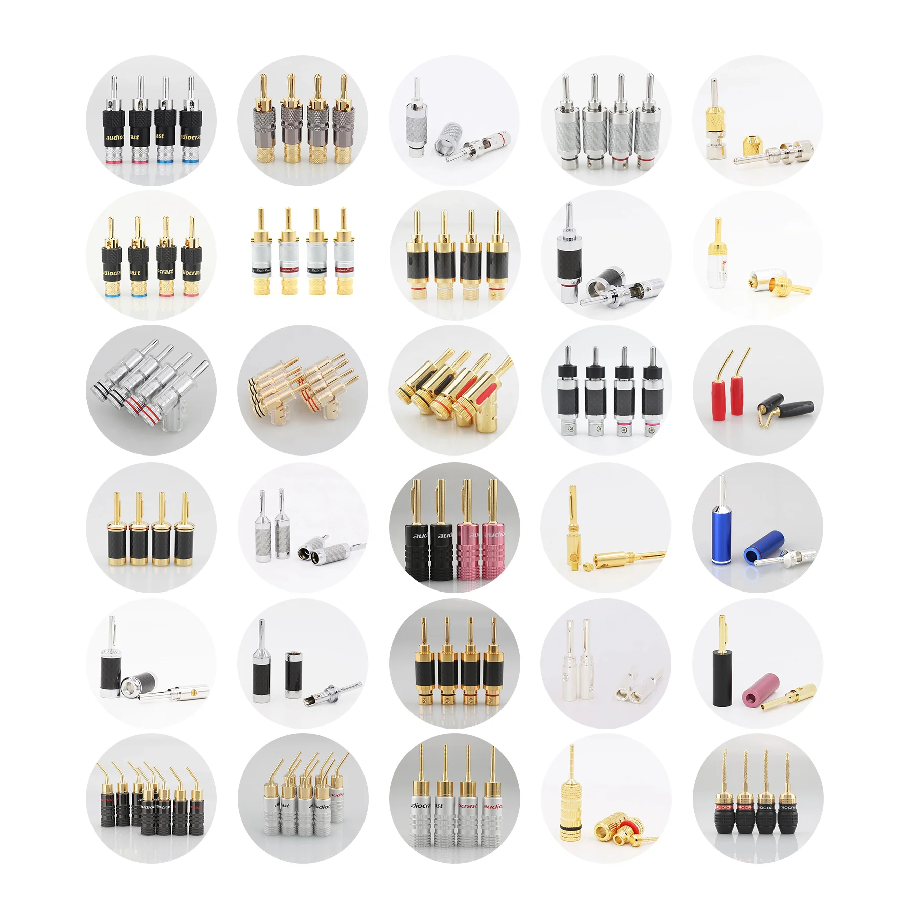 Silver Plated Speaker Cable banana Plug HIFI banana Connector for Speaker Wire DIY Speaker cable