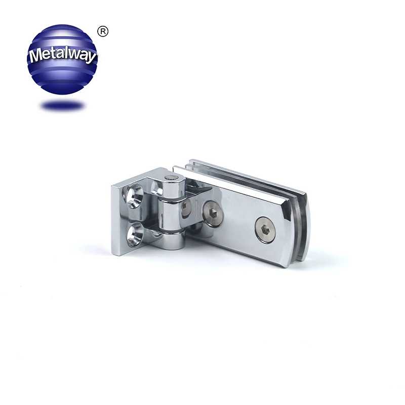 90 Degree Glass Hinge Wall Mount Glass Hinges Clamp Zinc Alloy Shower Hinges