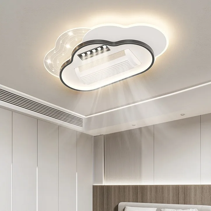 The fourth generation of large wind bladeless fan light modern simple living room bedroom quiet ceiling fan light