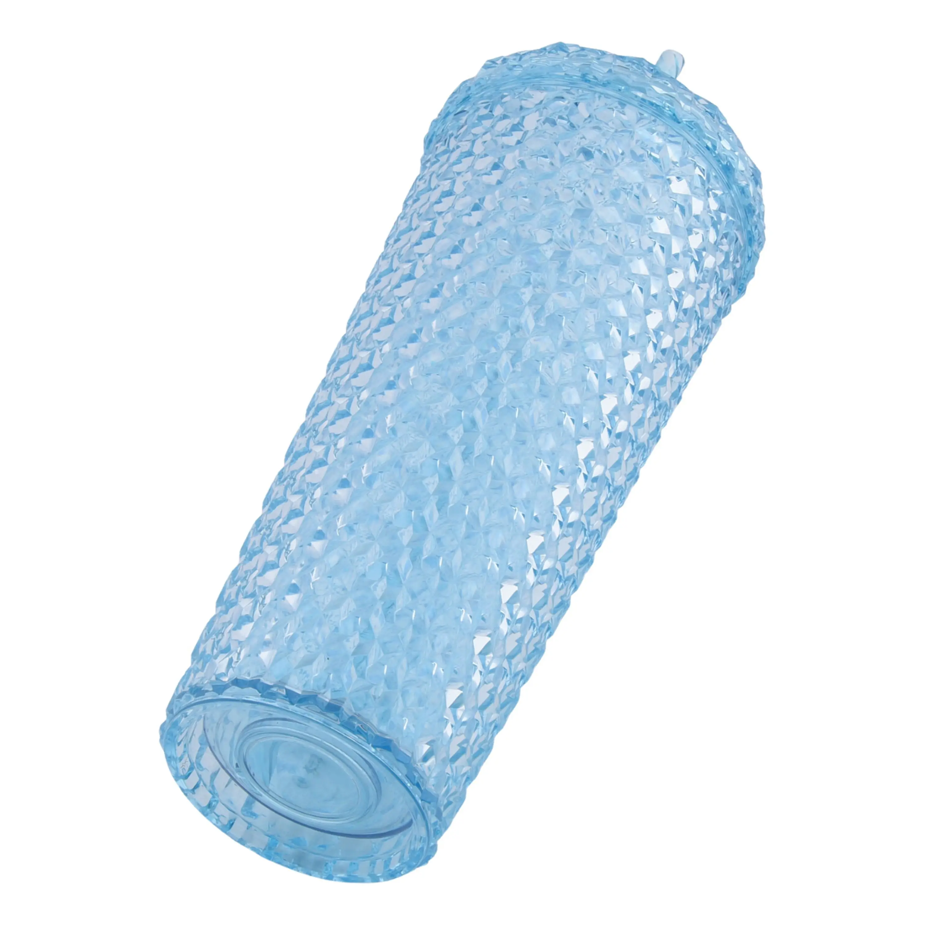 Two-Tone Matte Reusable Tumbler with Lid and Straw,24oz Matte Plastic Studded Cup Volume BPA Free (Purple)