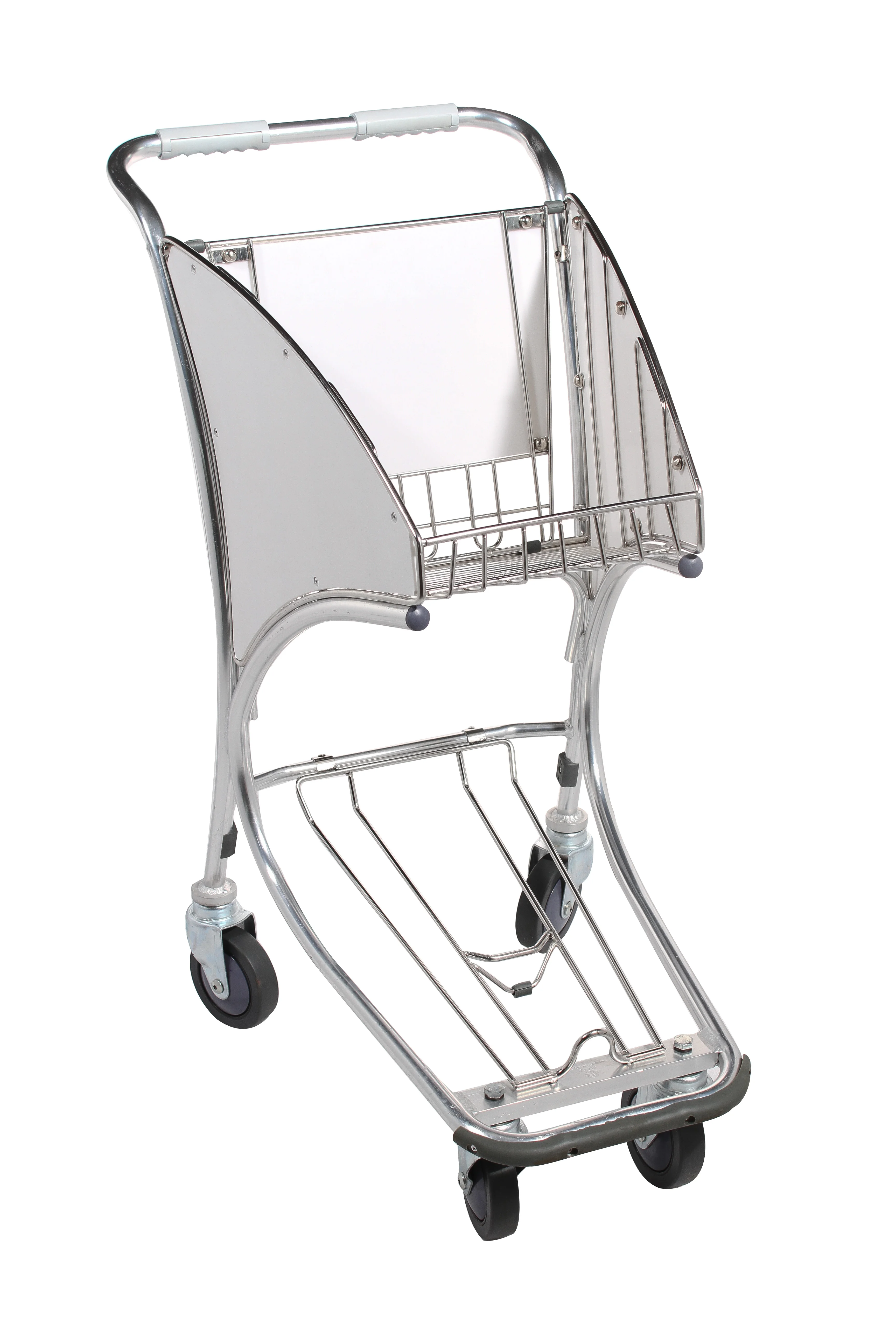 Duty Free Stainless Steel 4 Wheels Airport Shopping Trolley