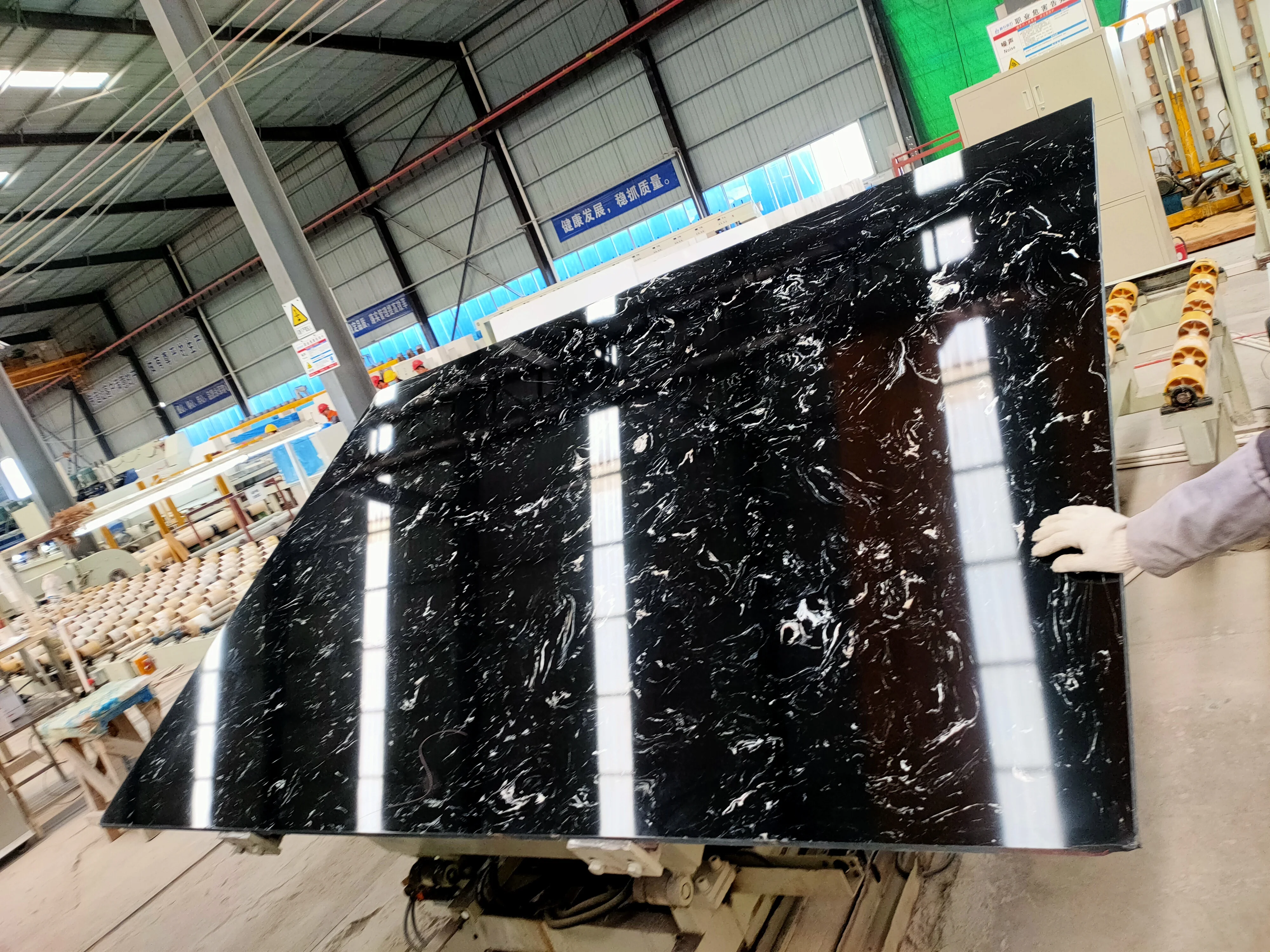 Factory price custom indoor decoration cut to size artificial black marble