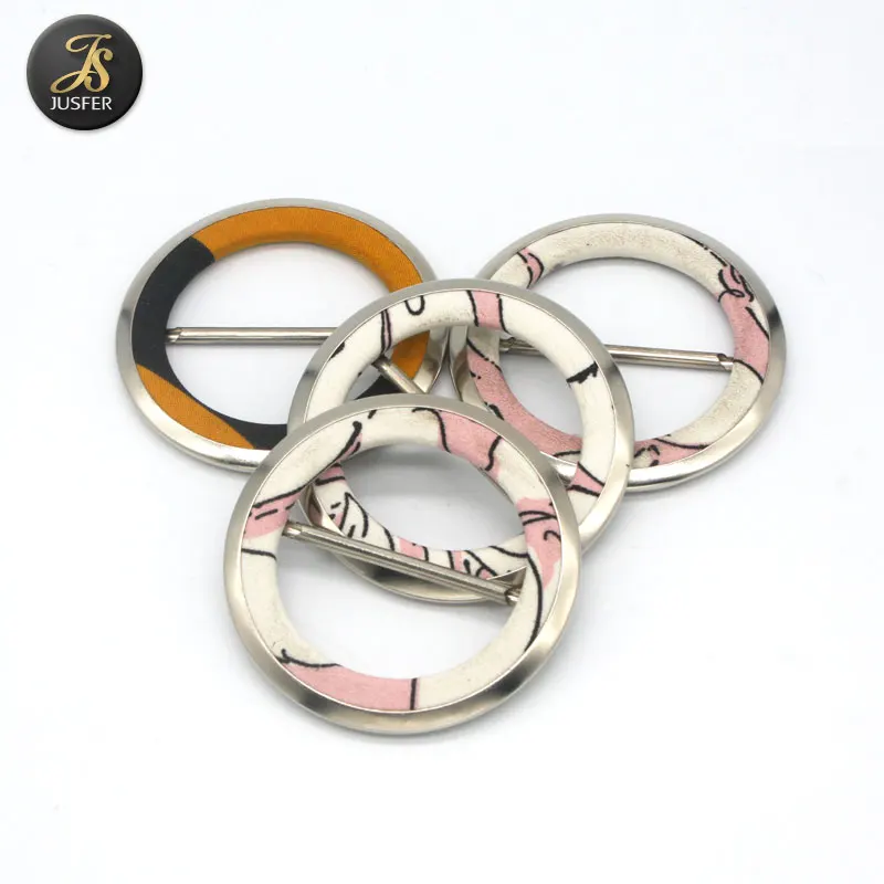 1.5 inch round buckle with ring fabric belt buckle