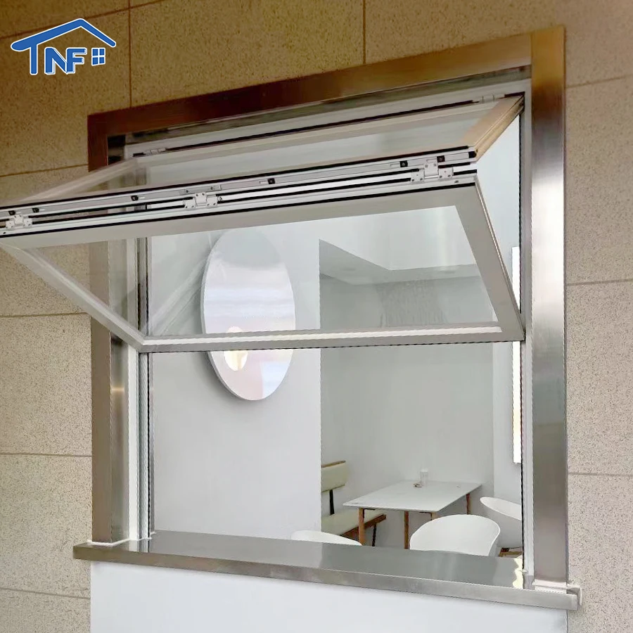 Up-Folding Aluminium bi folding accordion glass windows aluminum balcony vertical folding window
