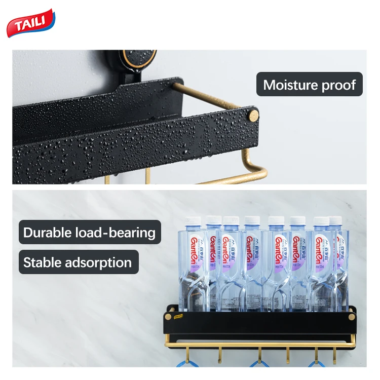 New Design Multifunctional Strong Bearing Kitchen Rack Wall Mounted Kitchen Spice And Towel Holders