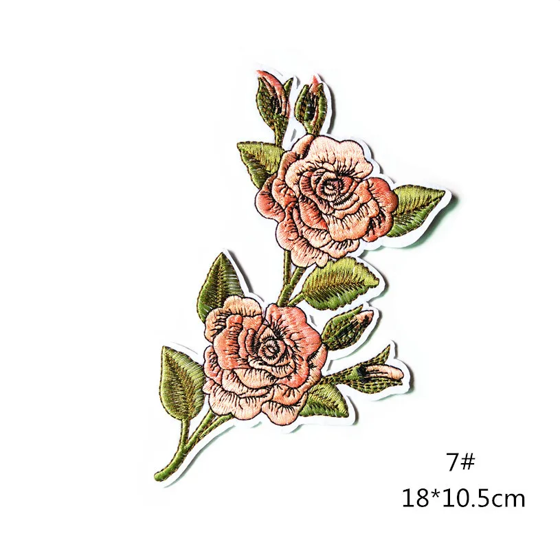 ready to ship embroidery patch cloth fabric applique embroidery flower patches for garment decoration