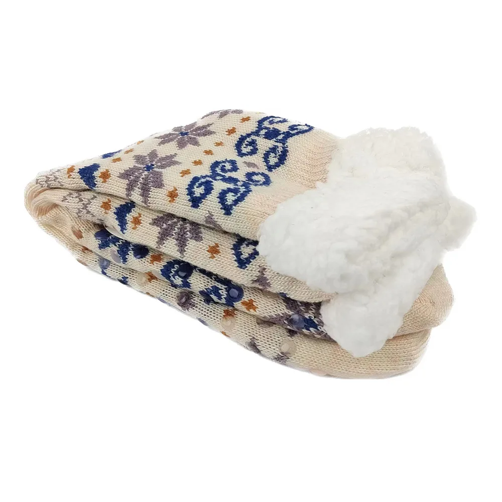 Wholesale Women Floor Anti Slip Keep Warm Winter Wool Fuzzy Slipper Acrylic Cozy Sherpa Indoor Sock